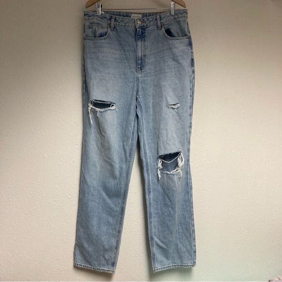 Pacsun Women’s 90’s Boyfriend Jeans Distressed Blue High Rise Relaxed Leg 32 - Picture 1 of 16